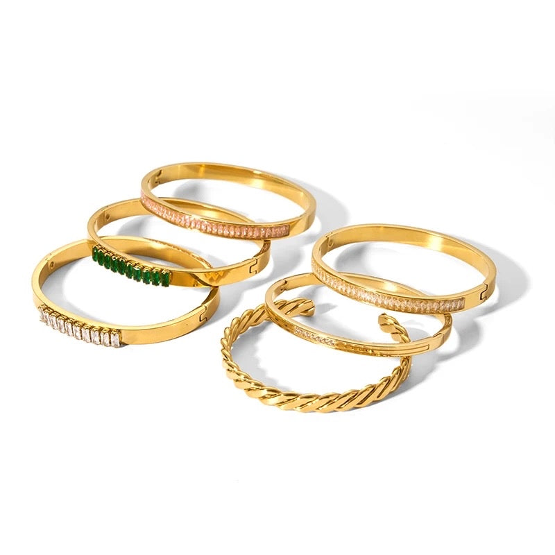 Stainless steel gold plated bangles