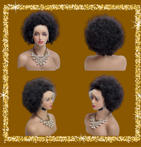 Afro frontal wig